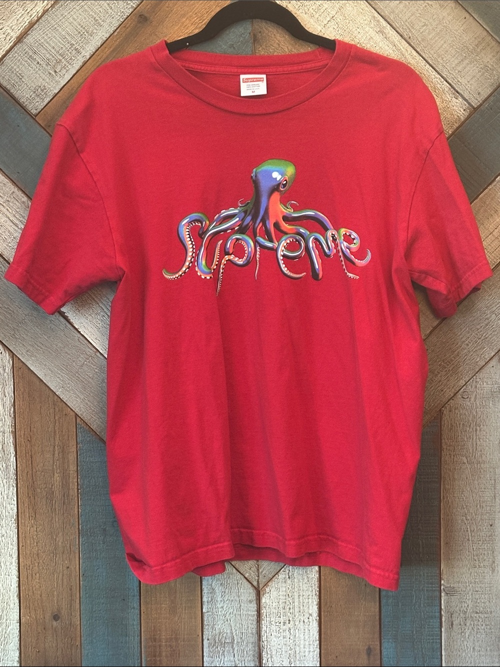 Supreme Red Octopus Logo Graphic Tee